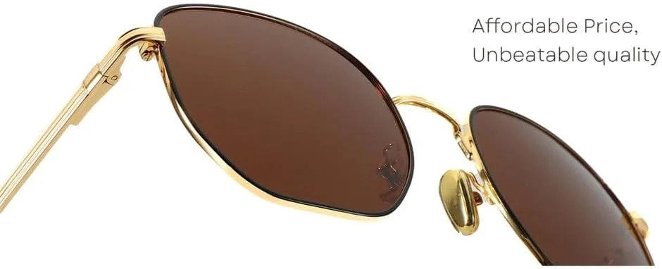 

Поляризованные солнцезащитные очки Hexagon в стиле ретро для мужчин и женщин — винтажная металлическая оправа, защита, модные и стильные очки UJNHGQ, 03 Grey Lens