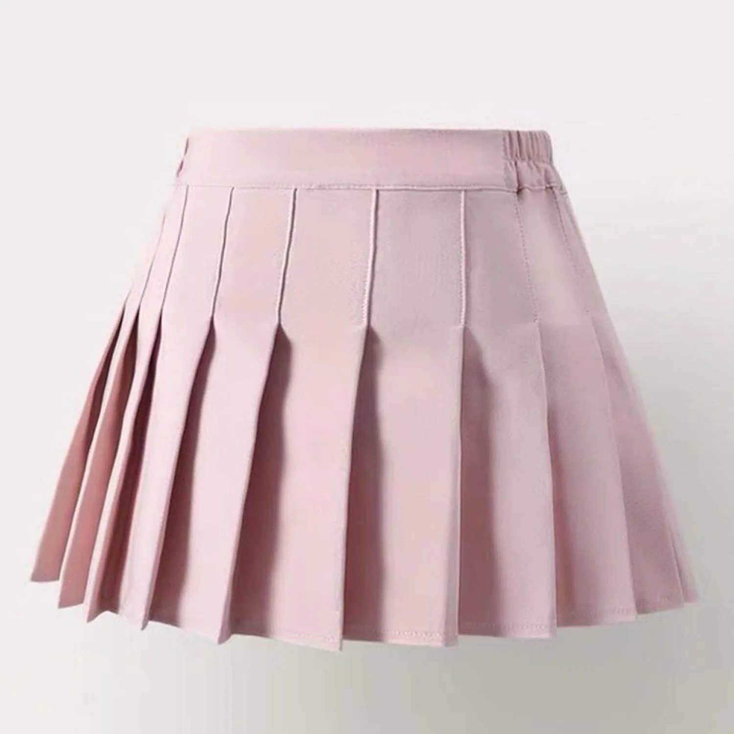 Юбка плиссированная для девочек, высокая талия, A-силуэт, Pink — фото 2