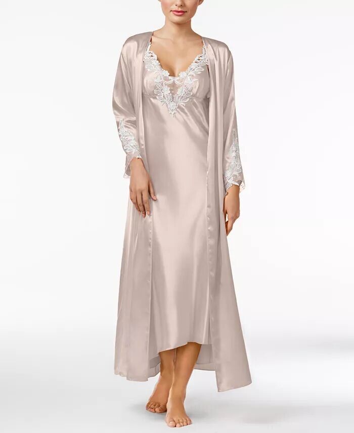 

Платье и халат Stella Satin Venise Trim раздельные Flora by Flora Nikrooz