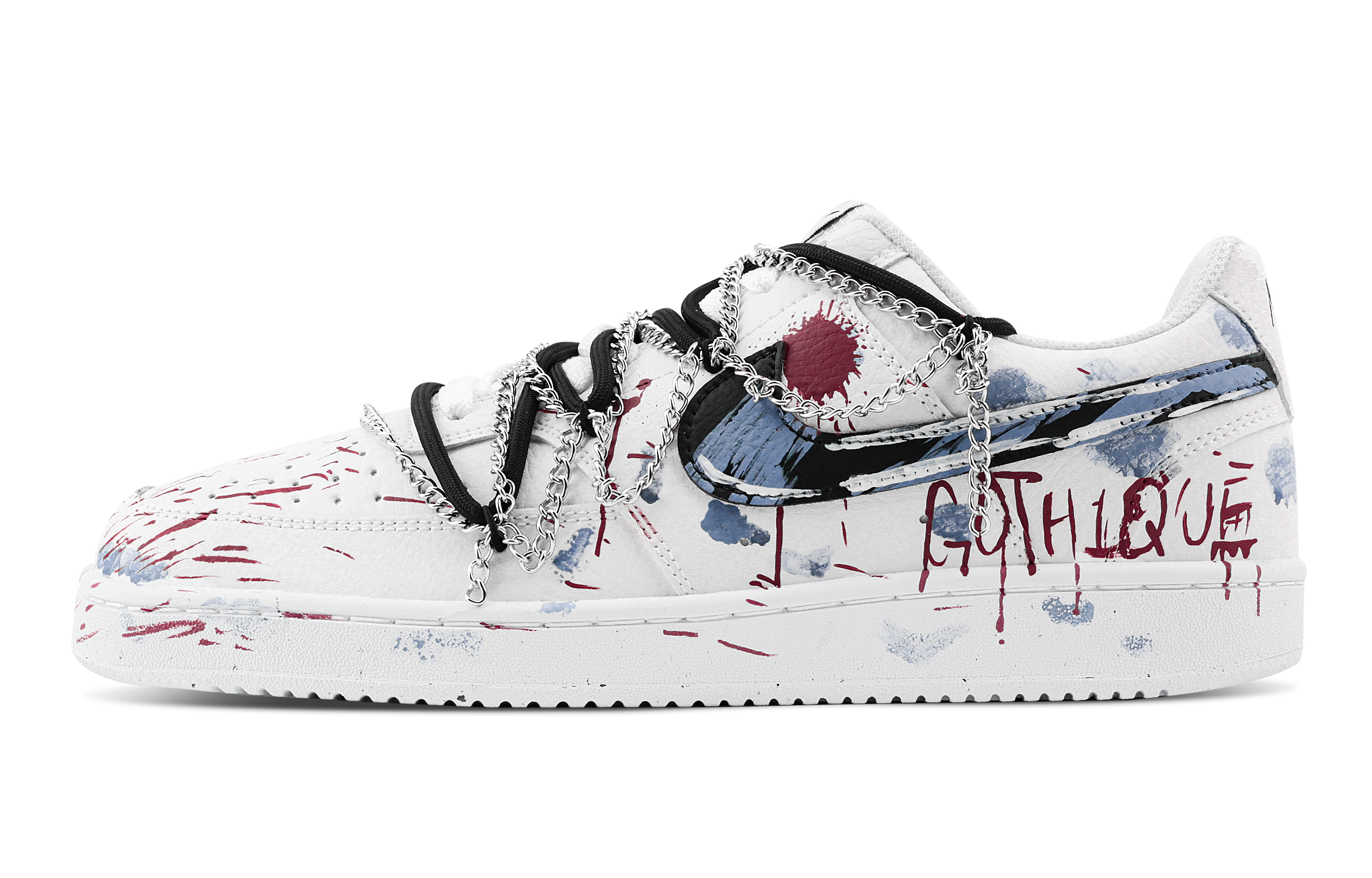 

Nike Кроссовки Court Vision 1 Eternal Night, износостойкие, низкие, для скейтбординга, мужские, белые, красные, синие