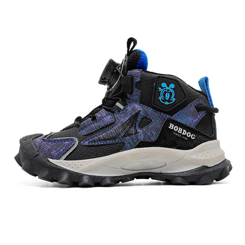 

Детские противоскользящие износостойкие повседневные кроссовки Kids' BOBDOG, черный/синий