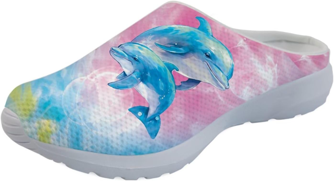 

Женские мюли Forchrinse South Indian Aztec с полоской, тапочки на плоской подошве с поддержкой свода стопы, для ходьбы, садовые сабо, легкие, голубой