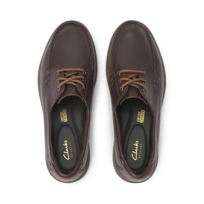 Мужские повседневные ботинки-лодочки коричневые от Clarks — фото 3
