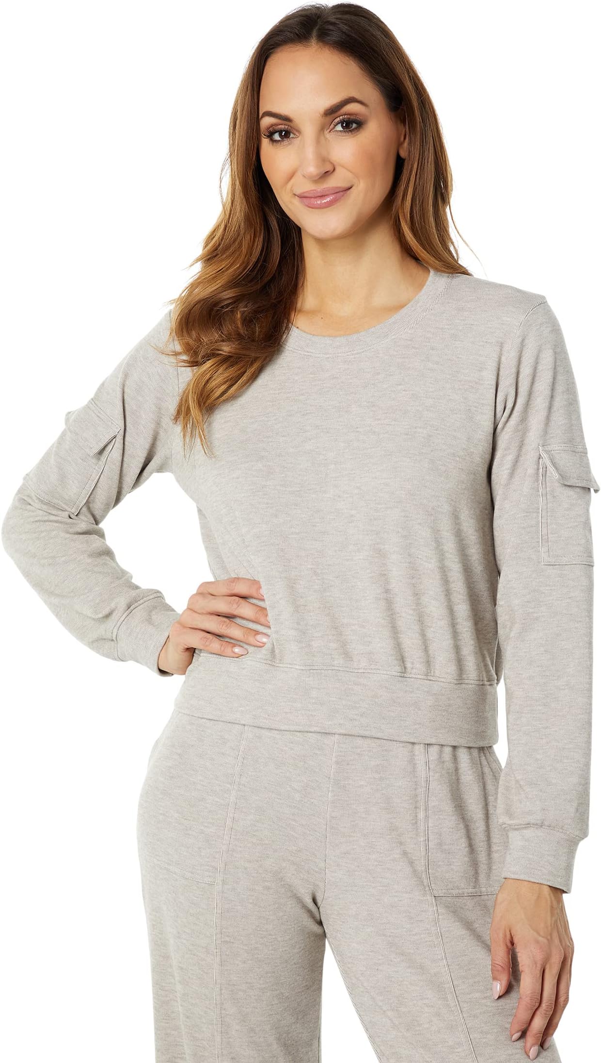 

Толстовка bobi Los Angeles Cargo Pocket Sweatshirt in Cozy Heather Knit, оранжевый