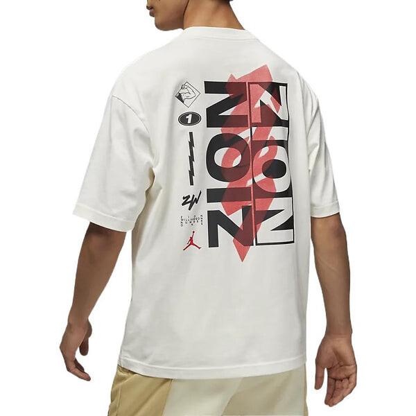 Футболка Men's Air Jordan Alphabet Logo Printing Pullover Short Sleeve White T-Shirt, белый — фото 4