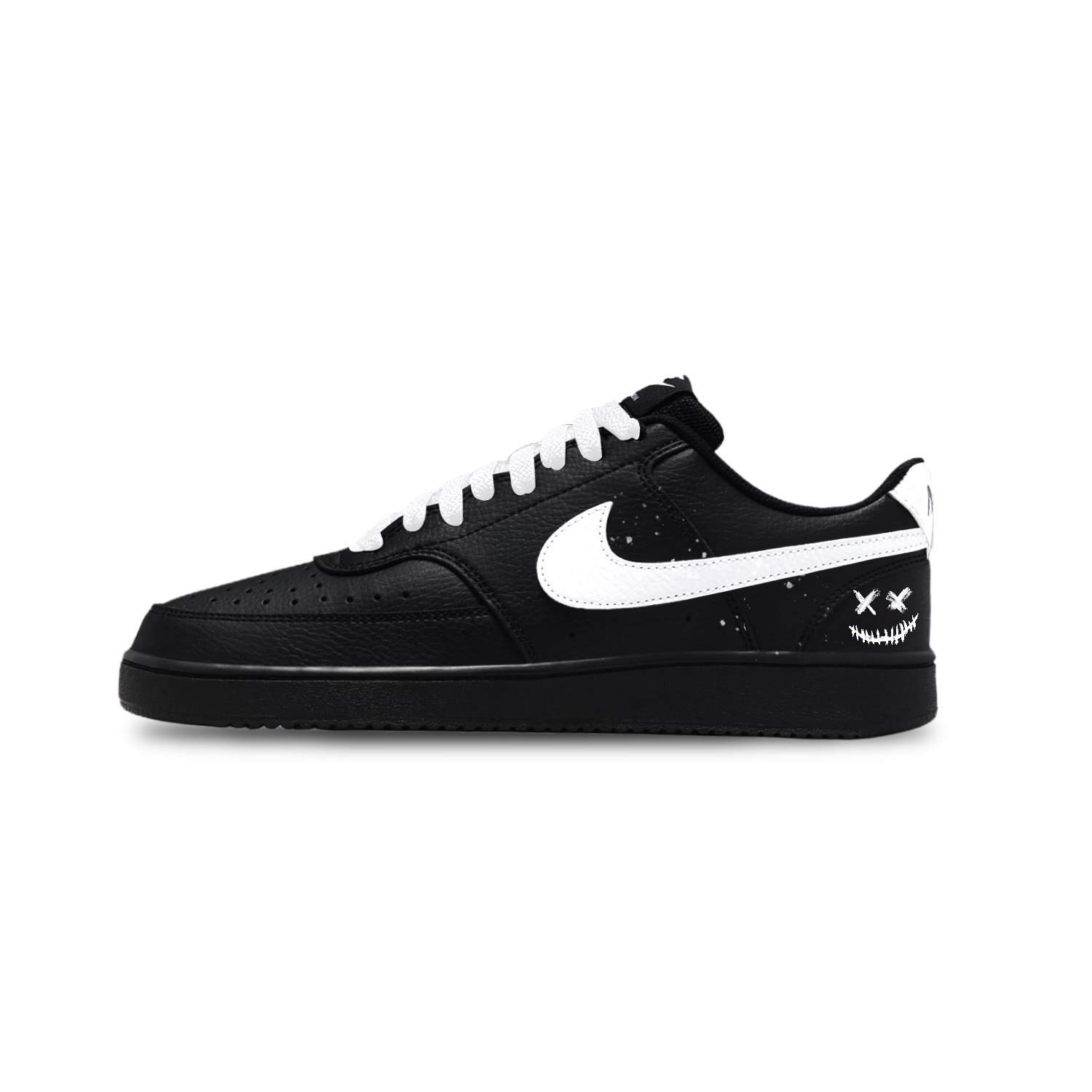 

Court Vision 1 износостойкие и легкие низкие скейтборд кроссовки unisex Nike, черный