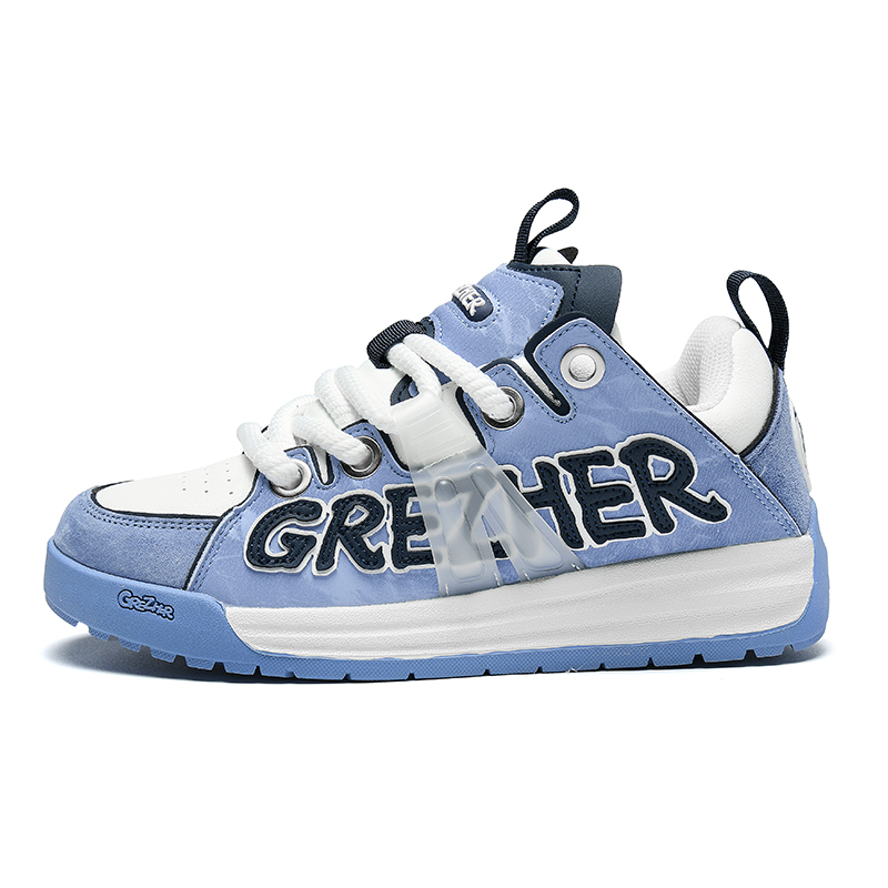 

GREZHER Износостойкие, легкие, нескользящие, низкие кроссовки для скейтбординга, мужские, белые, синие