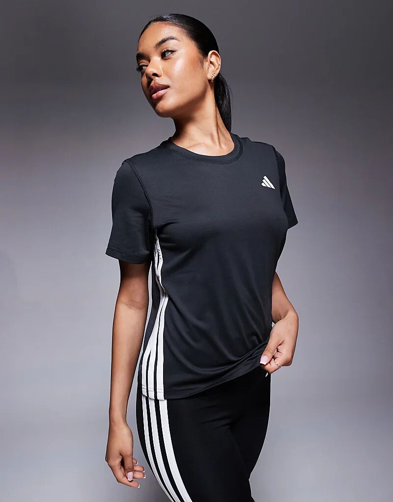 

Футболка adidas Training с тремя полосками черного цвета Adidas Performance