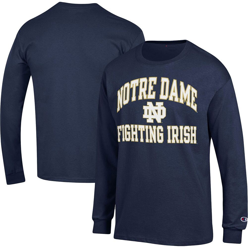 

Мужская темно-синяя футболка Champion Notre Dame Fighting Irish High Motor с длинными рукавами, цвет Ntd Navy