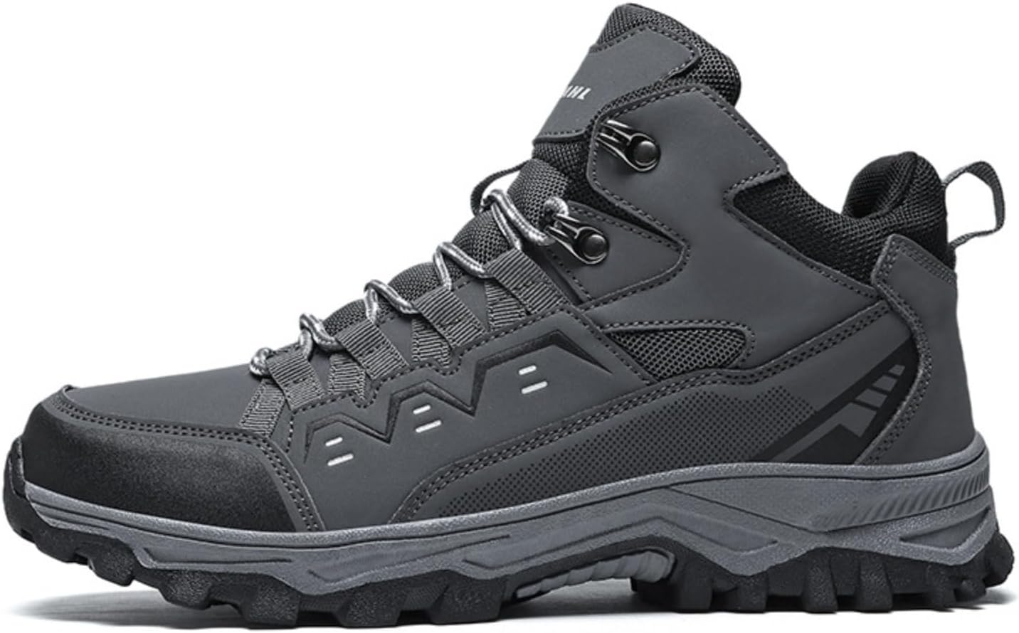 

Мужские высокие походные ботинки, треккинговые кроссовки на массивной подошве из ткани с застежкой-пряжкой, нескользящие ботинки из натурального каучука для мужчин и женщин Azttoztto, серый