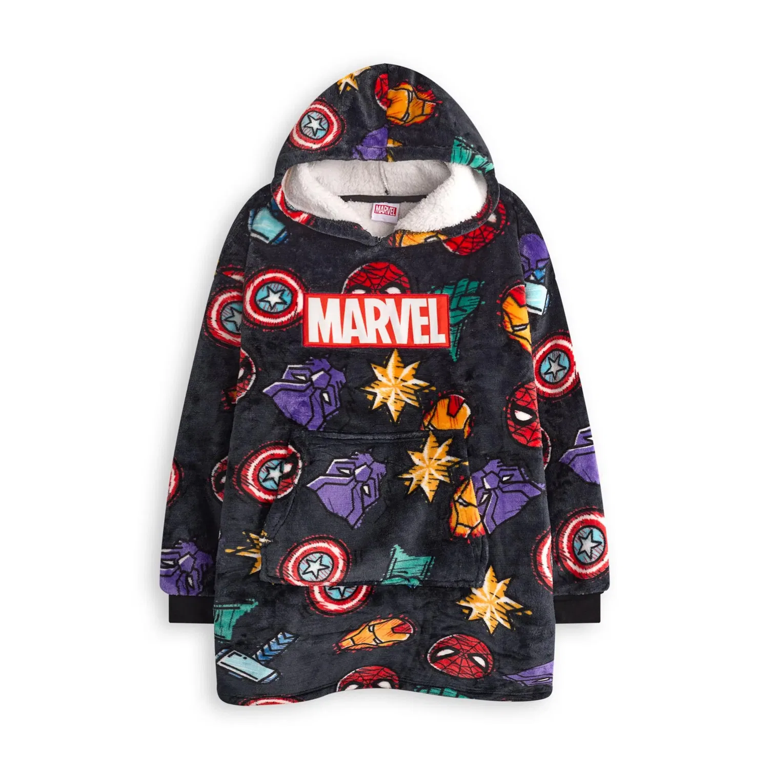 Толстовка Marvel с принтами, серая, мультиколор — фото 4