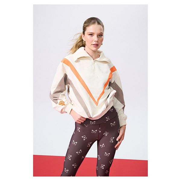 

Женская куртка-пуловер San Francisco Giants с молнией на четверть, в полоску и цвете cream Terez