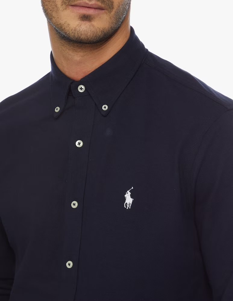 Поло Камиша в полулёгком весе Polo Ralph Lauren, цвет Aviator Navy — фото 4