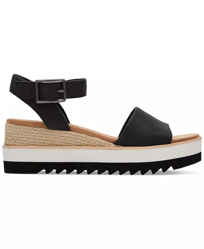 Женские сандалии Diana на платформе с клиновидным каблуком TOMS, черный — фото 2