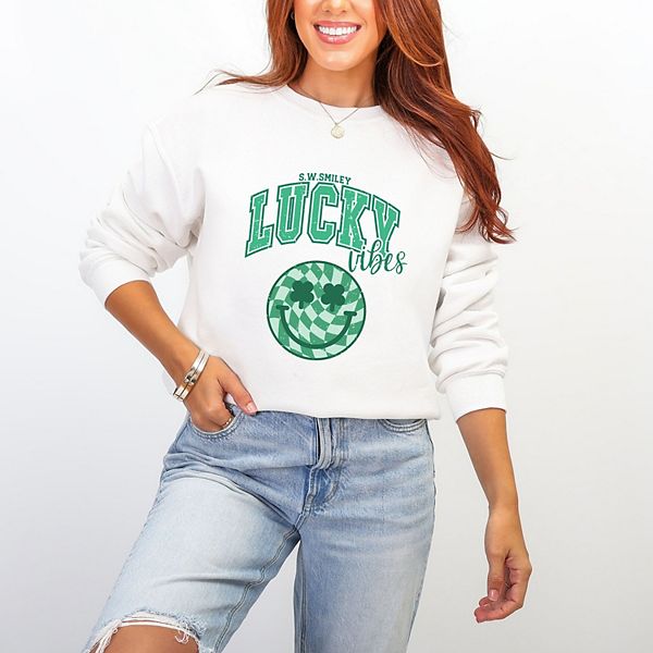 

SWSmiley lucky vibes smiley - женский свитшот с принтом Simply Sage Market, White, Белый, SWSmiley lucky vibes smiley - женский свитшот с принтом Simply Sage Market, White