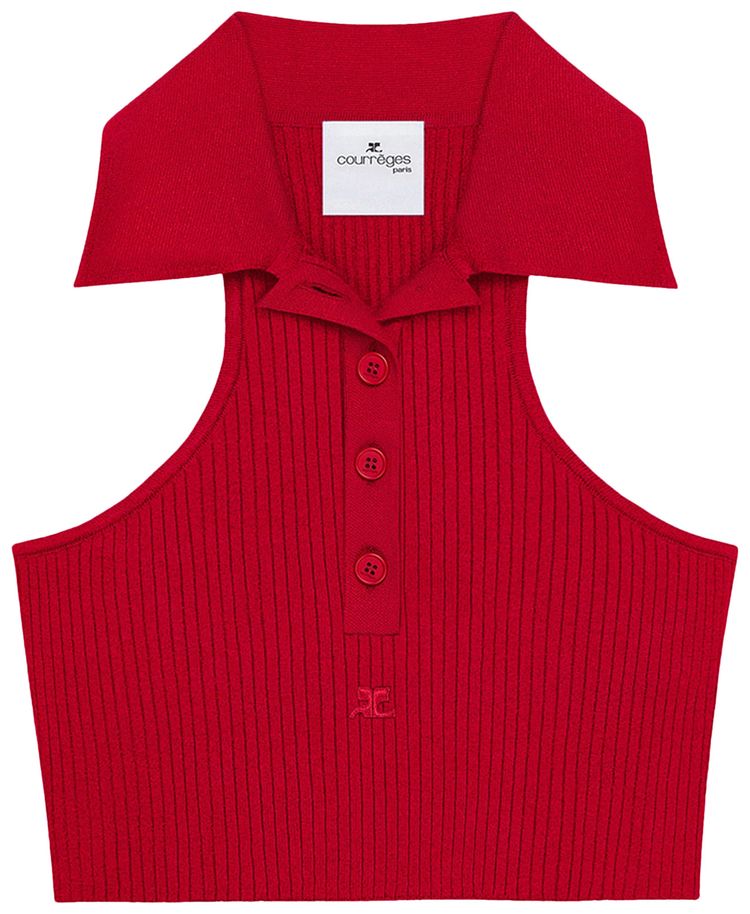 

Топ Courrèges Scuba Rib Knit Top 'Ruby', красный