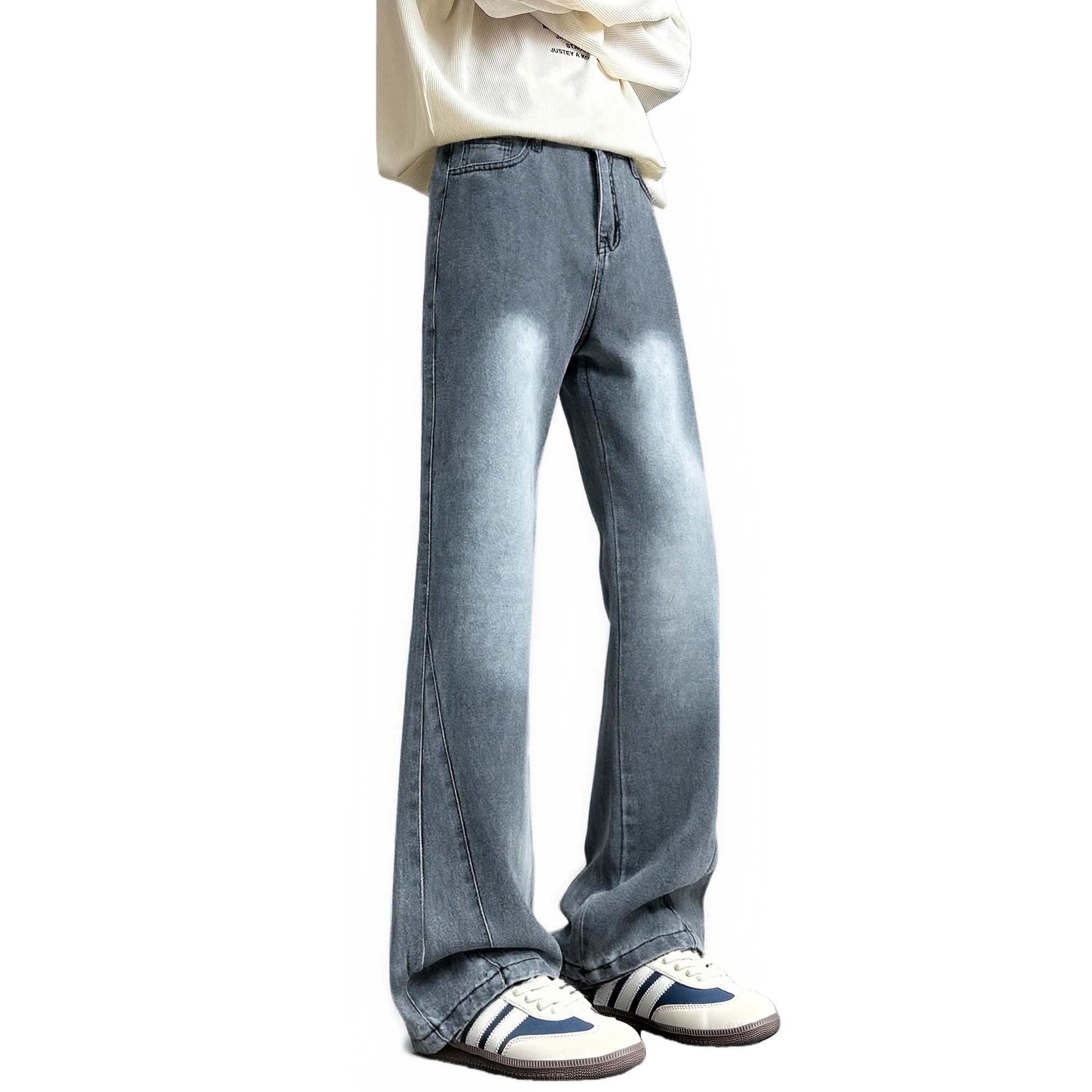 

Джинсы Unisex утепленные с флисовой подкладкой расклешенные Jeep, серый-regular[height increasing and slimming]