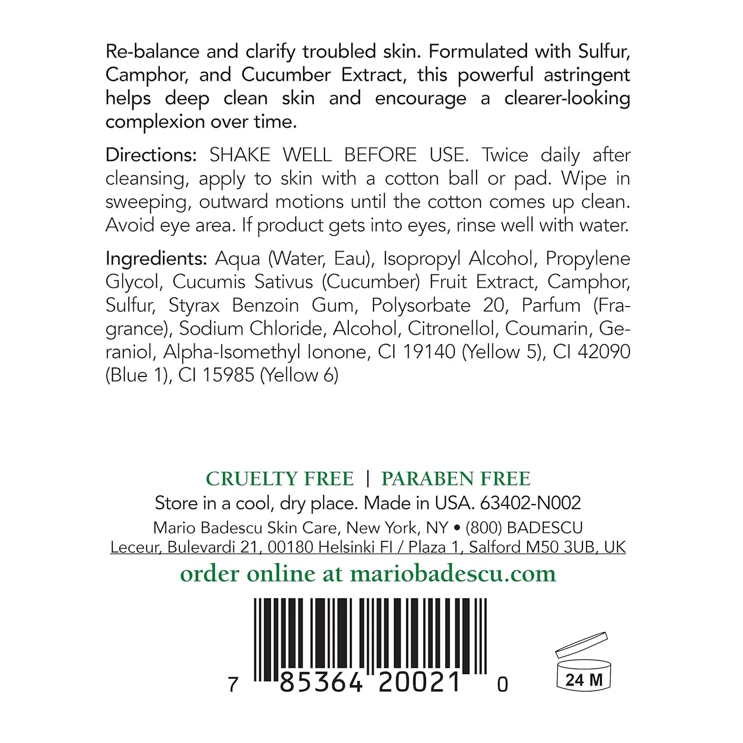 Очищающий лосьон Mario Badescu Special Cleansing Lotion C для комбинированной и жирной кожи, охлаждающий и очищающий тоник для лица, очищающий забитые поры, упаковка из 1 шт., 8 жидких унций. 237 мл (1 шт.) — фото 2