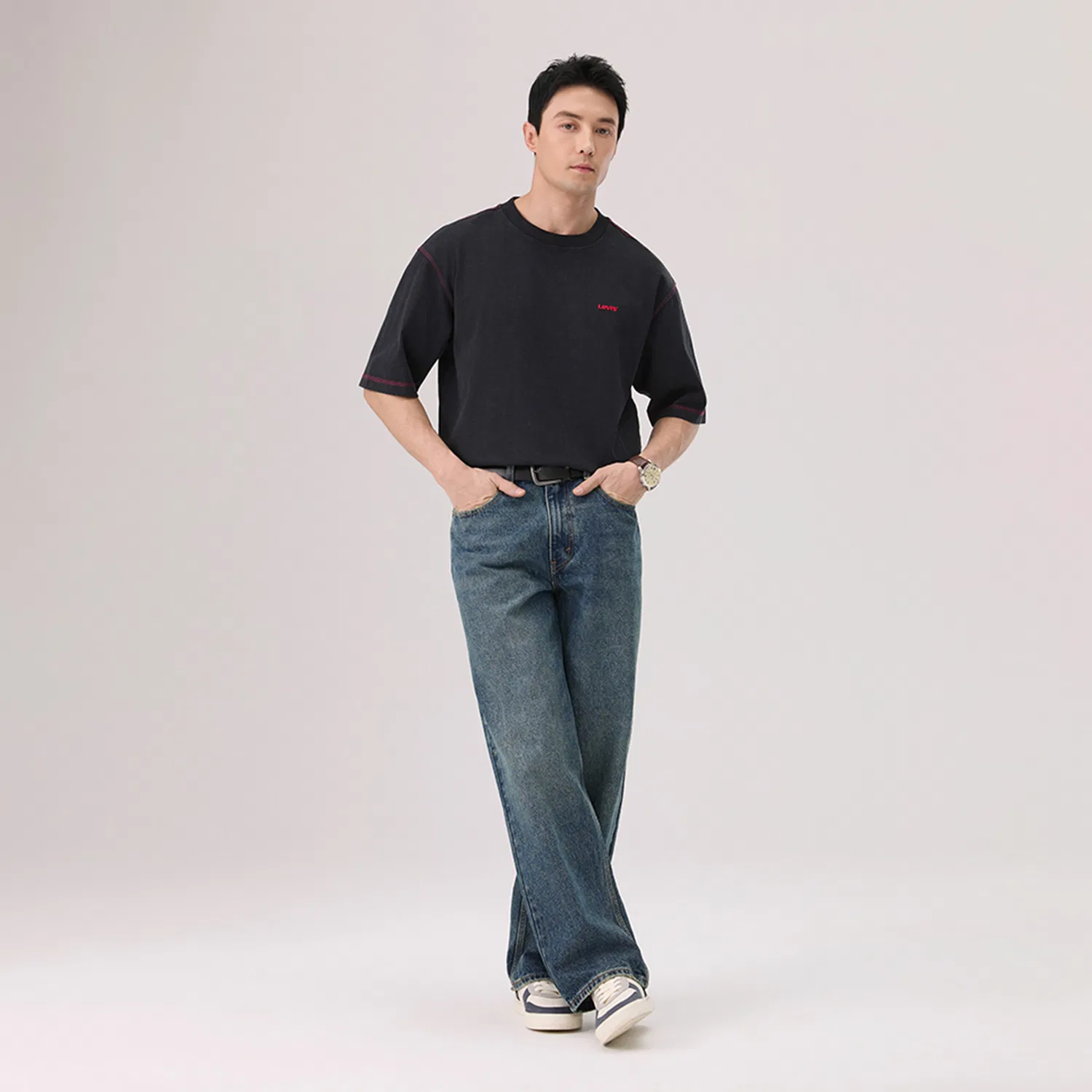 Футболка унисекс black crew neck Levis — фото 4