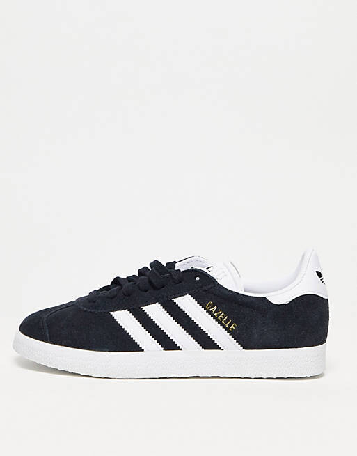 Черные кроссовки adidas Originals Gazelle с белой отделкой — фото 3