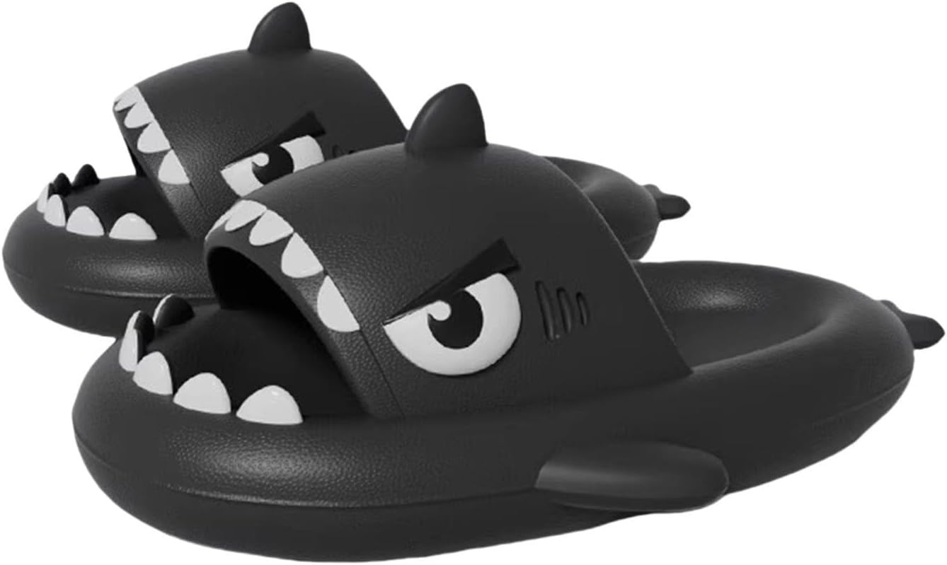 

Шлепанцы с акулами, забавные тапочки «Облачная акула» с противоскользящей поверхностью и быстрой сушкой, тапочки «Облачная акула» для мужчин и женщин Generic, черный