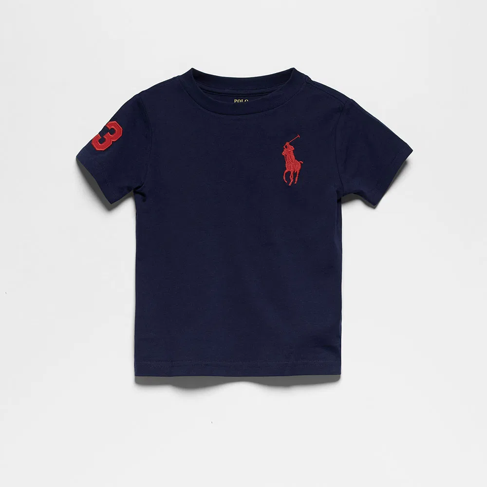 Детская футболка поло с крупным логотипом Big Pony, тёмно-синяя, от Polo Ralph Lauren Children