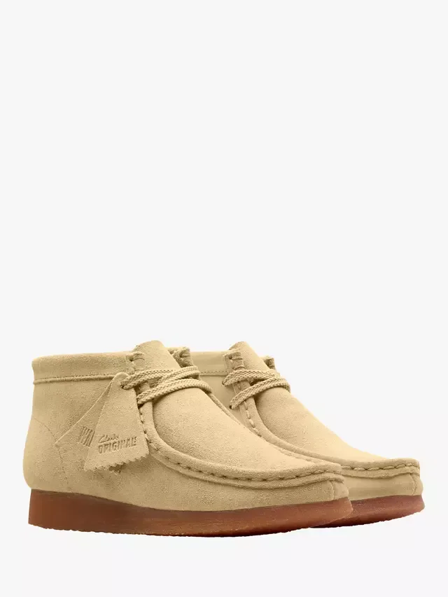 Детские замшевые сапоги Wallabee, цвет кленовый Clarks — фото 4