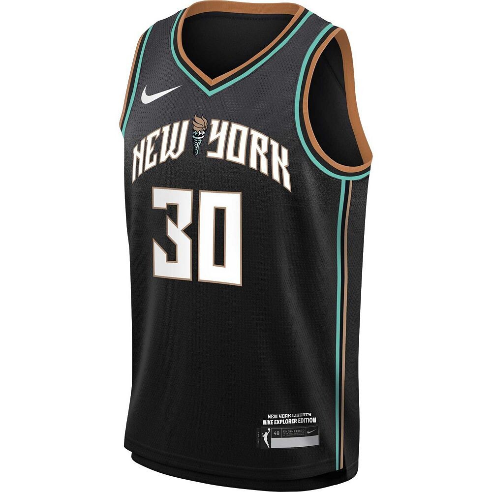 Молодежная футболка Nike Breanna Stewart Black New York Liberty Swingman Player — Explorer Edition, цвет Nyl Multi — фото 3