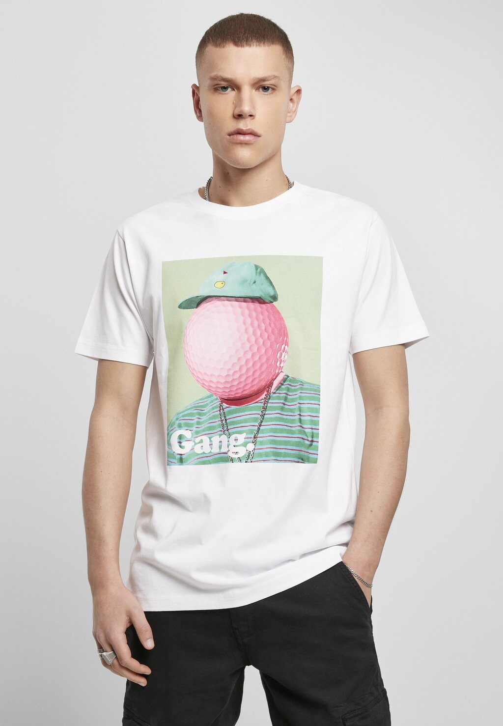 

Футболка с принтом GANG Mister Tee, белый