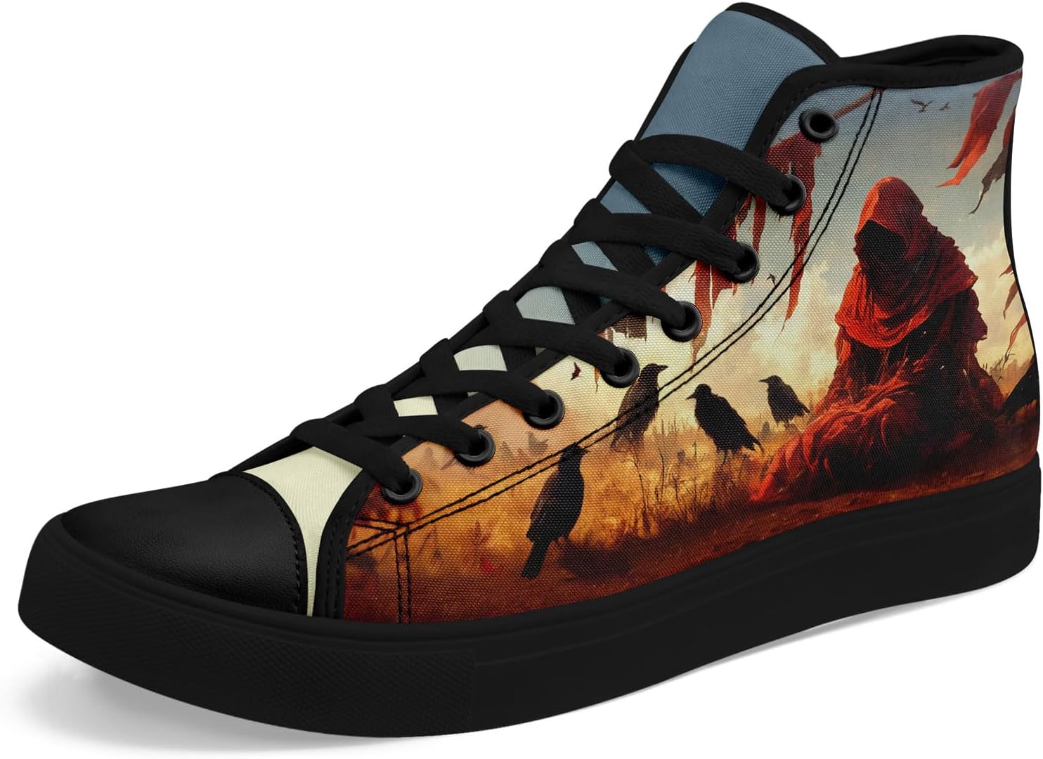 

Высокие кеды на шнуровке AWSOLE Gothic с черепом для мужчин и женщин с принтами бабочек, пламени и цветов, яркие плоские повседневные кроссовки для прогулок, черный/красный/коричневый/бежевый