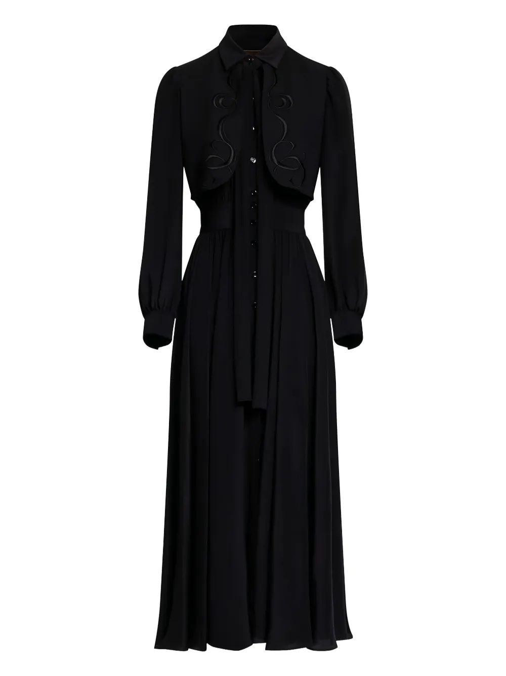 

Вышитое макси-платье Elie Saab, черный