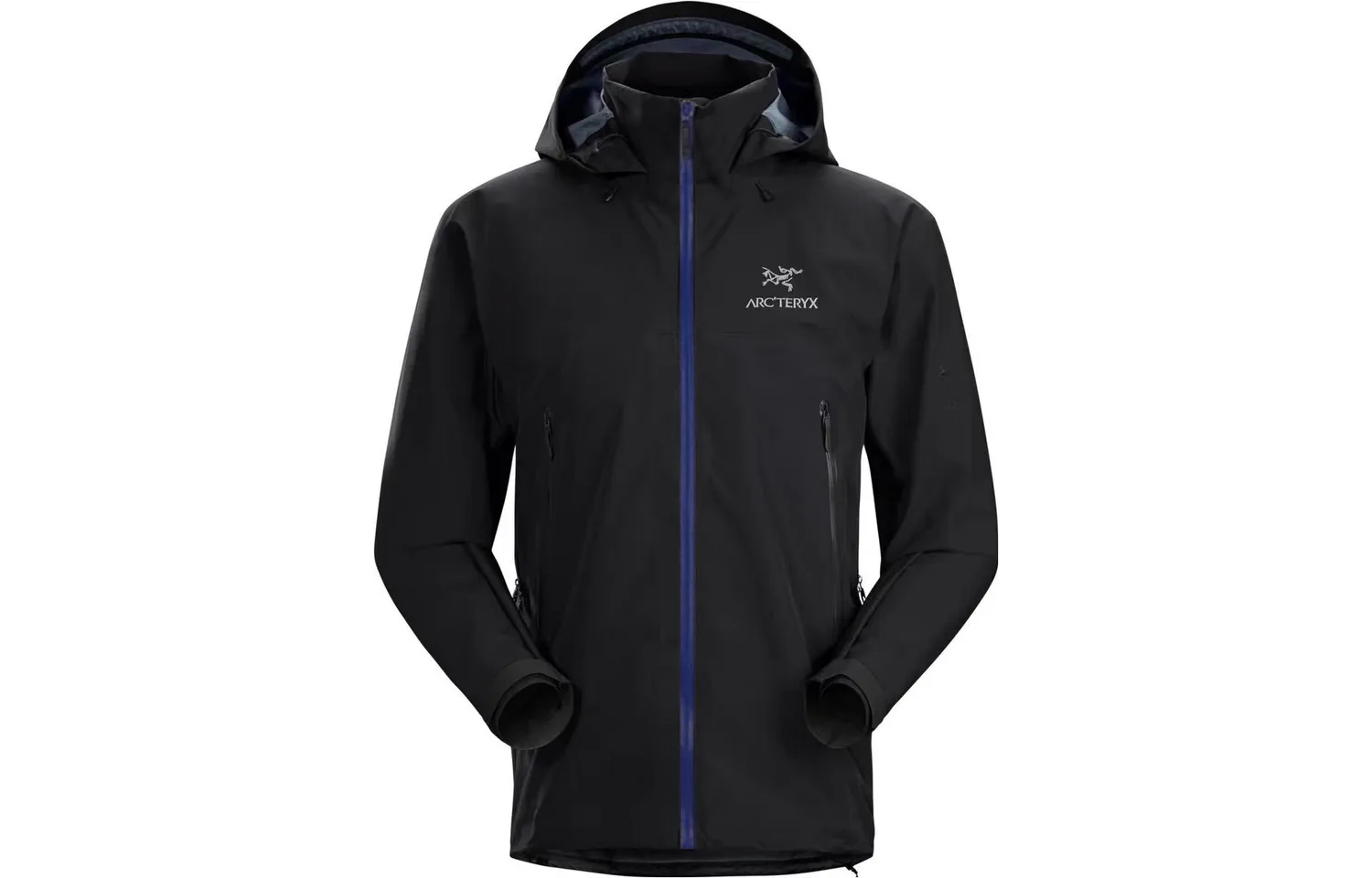 Ветровка мужская BETA AR водонепроницаемая, ветрозащитная и дышащая Arcteryx, Black Blue (Blue Zipper)