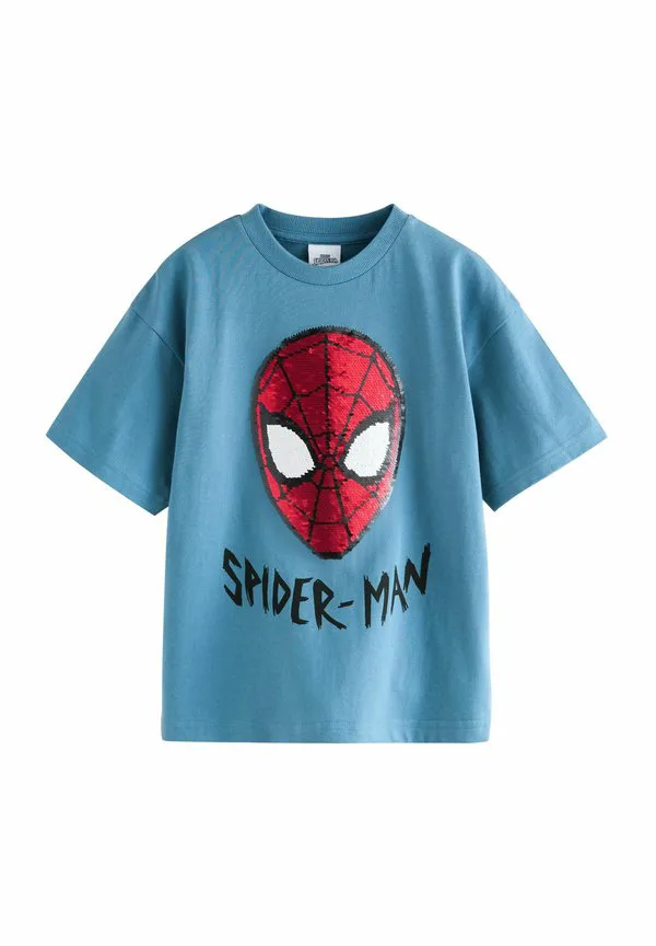 Футболка с принтом из пайеток Next, Spiderman Blue
