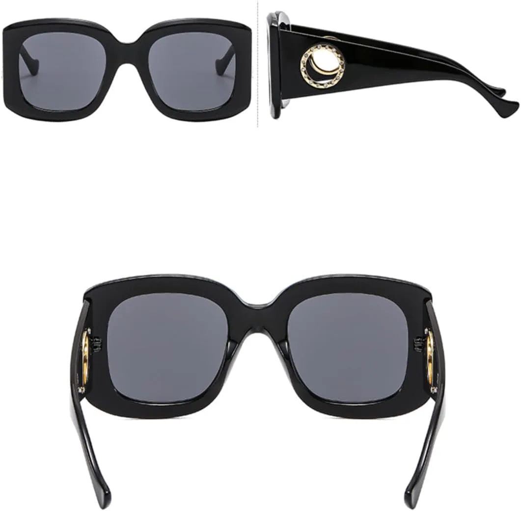 

Крупные квадратные солнцезащитные очки для женщин в винтажном стиле, мужские солнцезащитные очки с защитой от УФ-излучения UV400 класса люкс UATXTAU, Pink