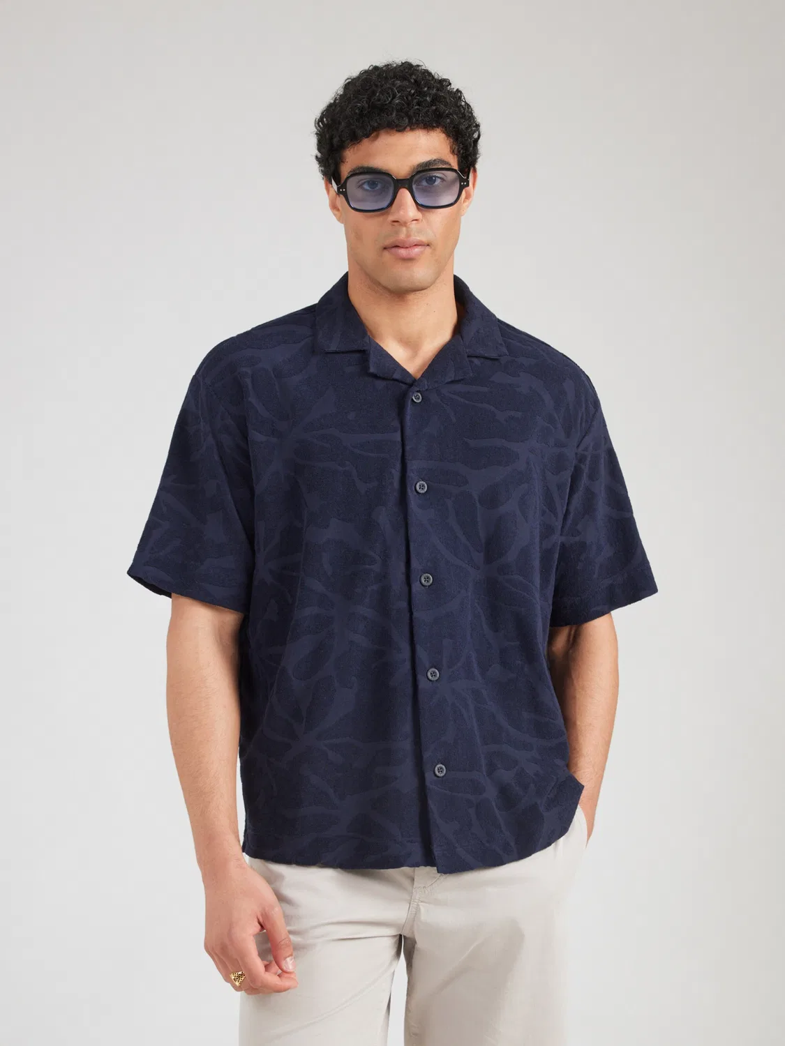 Рубашка на пуговицах Boss Comfort fit Button Up Shirt We_Flower в темно-синем и темно-синем цветах — фото 3