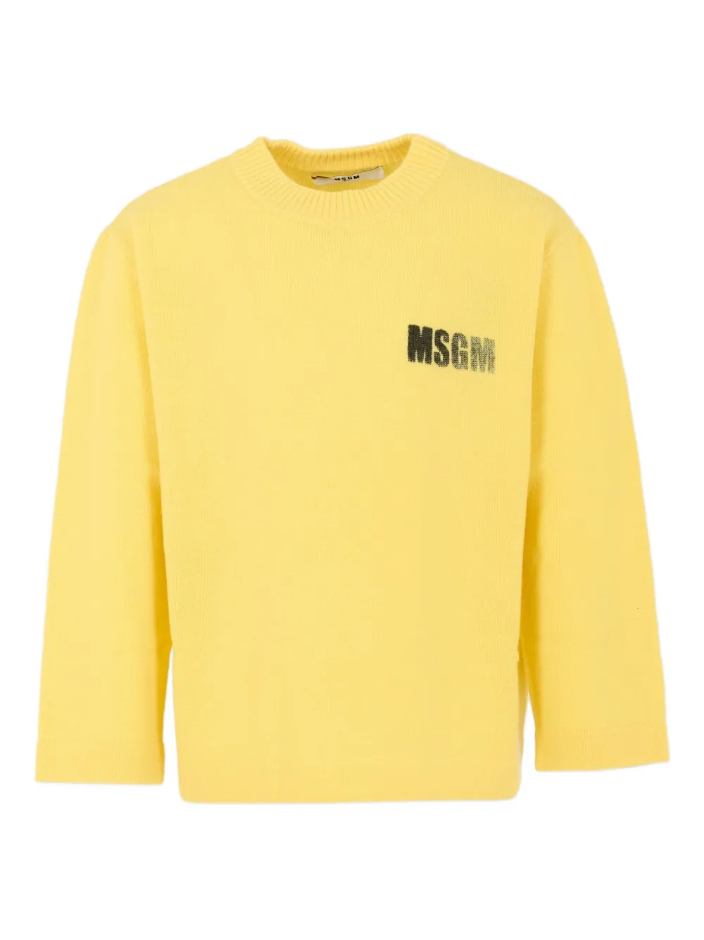 

Свитер с круглым вырезом и логотипом Msgm Kids, желтый