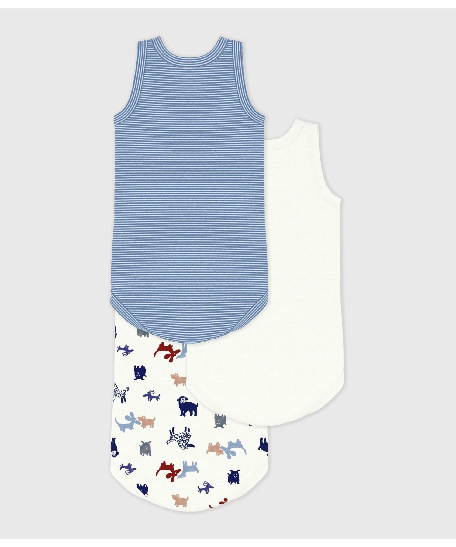 Комплект из 3 боди без рукавов с принтом PETIT BATEAU, Multicolor 1 — фото 2