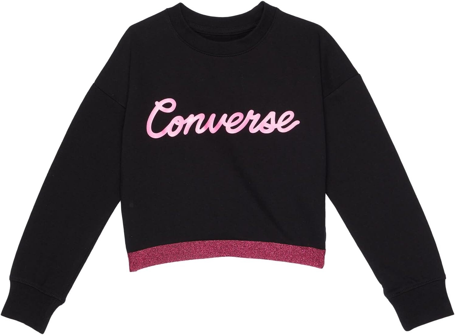 

Толстовка Converse Script Cropped Crew, черный