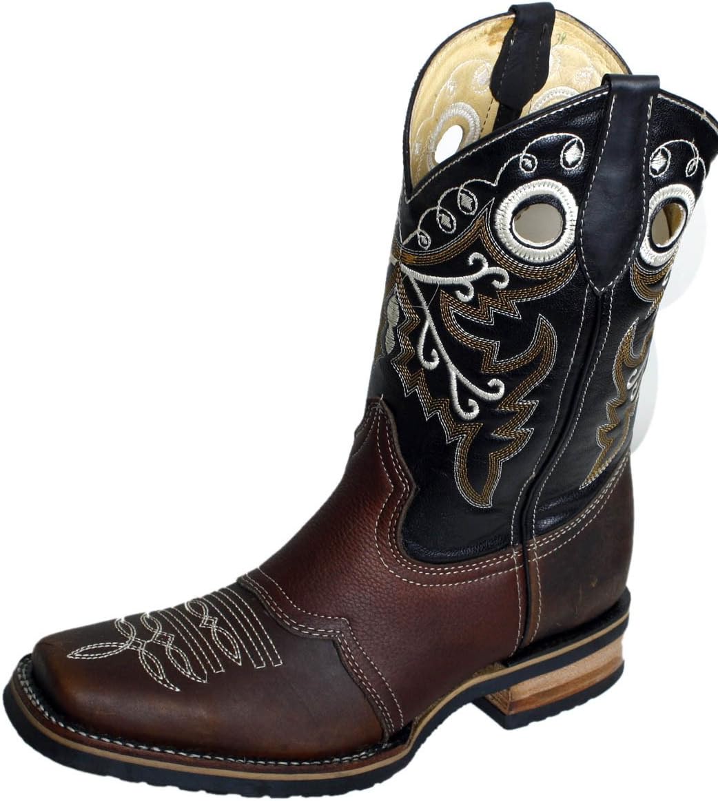 

Мужские ковбойские сапоги Western из натуральной кожи с ручной отделкой и крыльями Dona Michi Leather, коричневый/бежевый