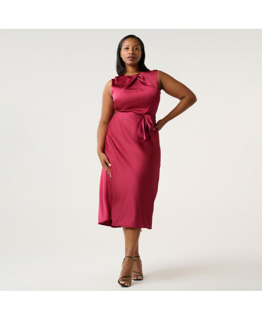 

Платье-миди Emmi из атласа больших размеров ESTELLE, Magenta