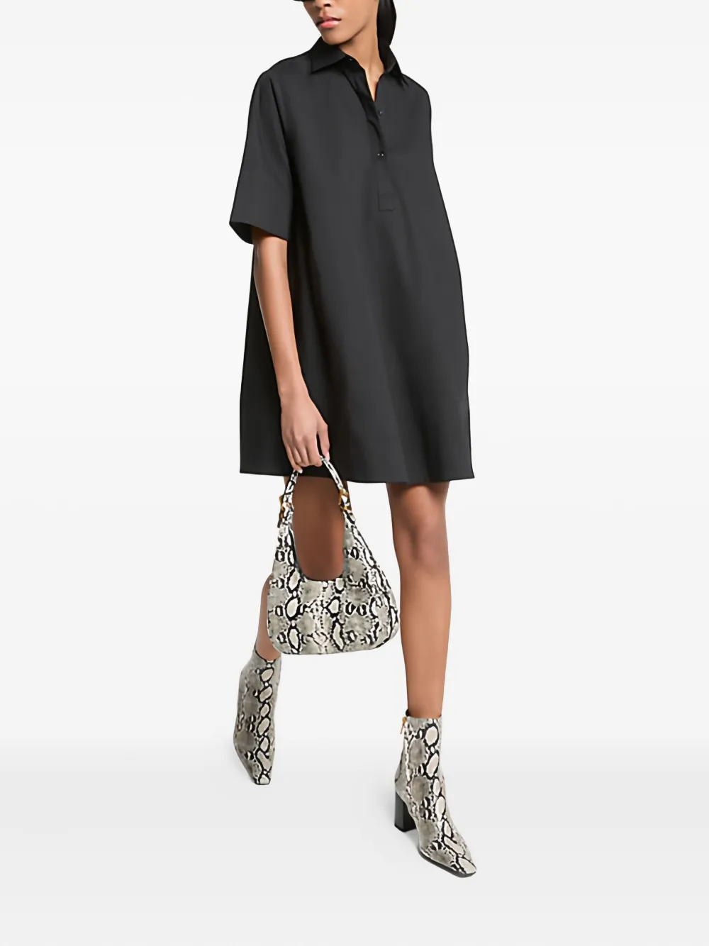 

Мини-рубашка-платье на пуговицах Michael Michael Kors, черный