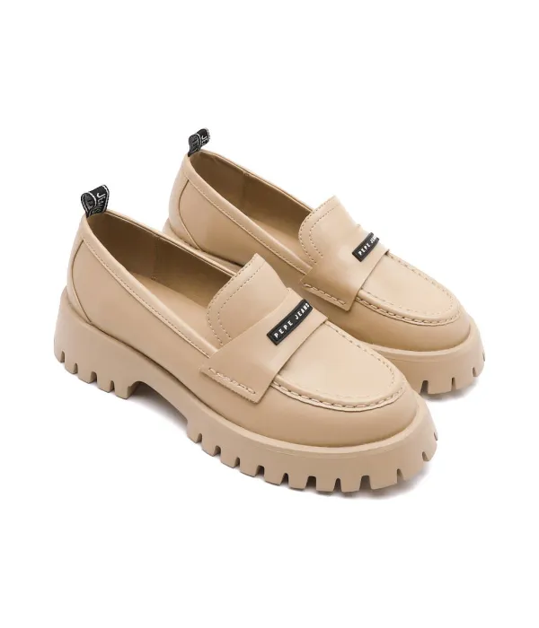 Летние лоферы Oxford Log Pepe Jeans London, бежевый — фото 3