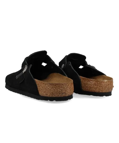 Унисекс сандалии Birkenstock Boston из замши чёрные — фото 3