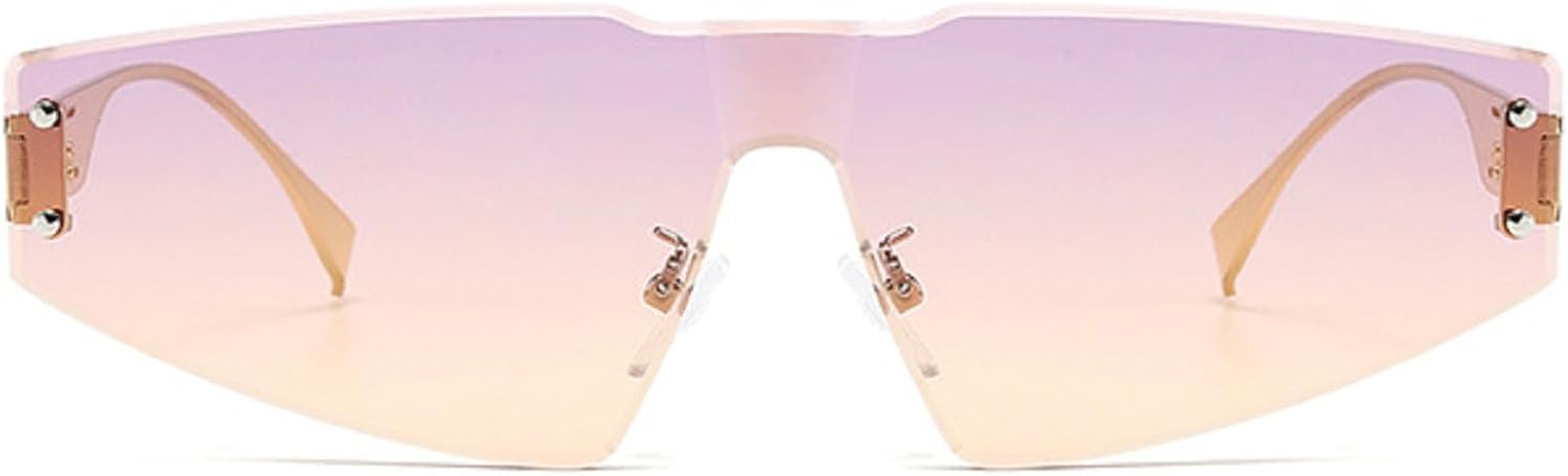 

Квадратные солнцезащитные очки большого размера с плоской верхней частью, солнцезащитные очки-щиток для мужчин и женщин, модные цельные солнцезащитные очки-маска N47 mincl, Pink