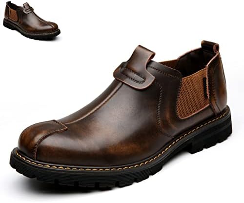 

Мужские ботинки Chelsea на кожаной подошве, винтажные формальные и повседневные оксфорды. Стильные кожаные низкие ботинки Devilangel, коричневый