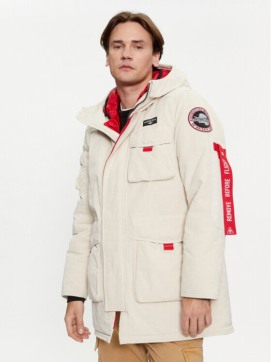 

Зимняя куртка стандартного кроя Aeronautica Militare, экрю