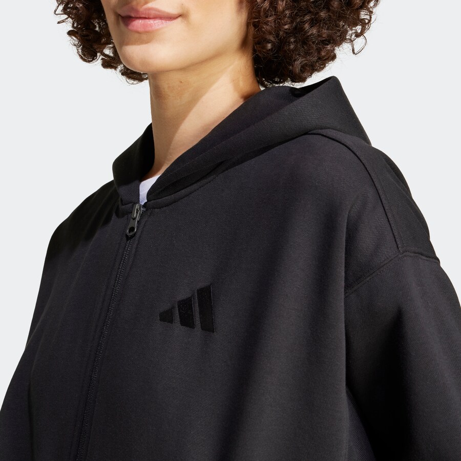 Спортивная толстовка с капюшоном на молнии ADIDAS SPORTSWEAR ALL SZN, Black — фото 4