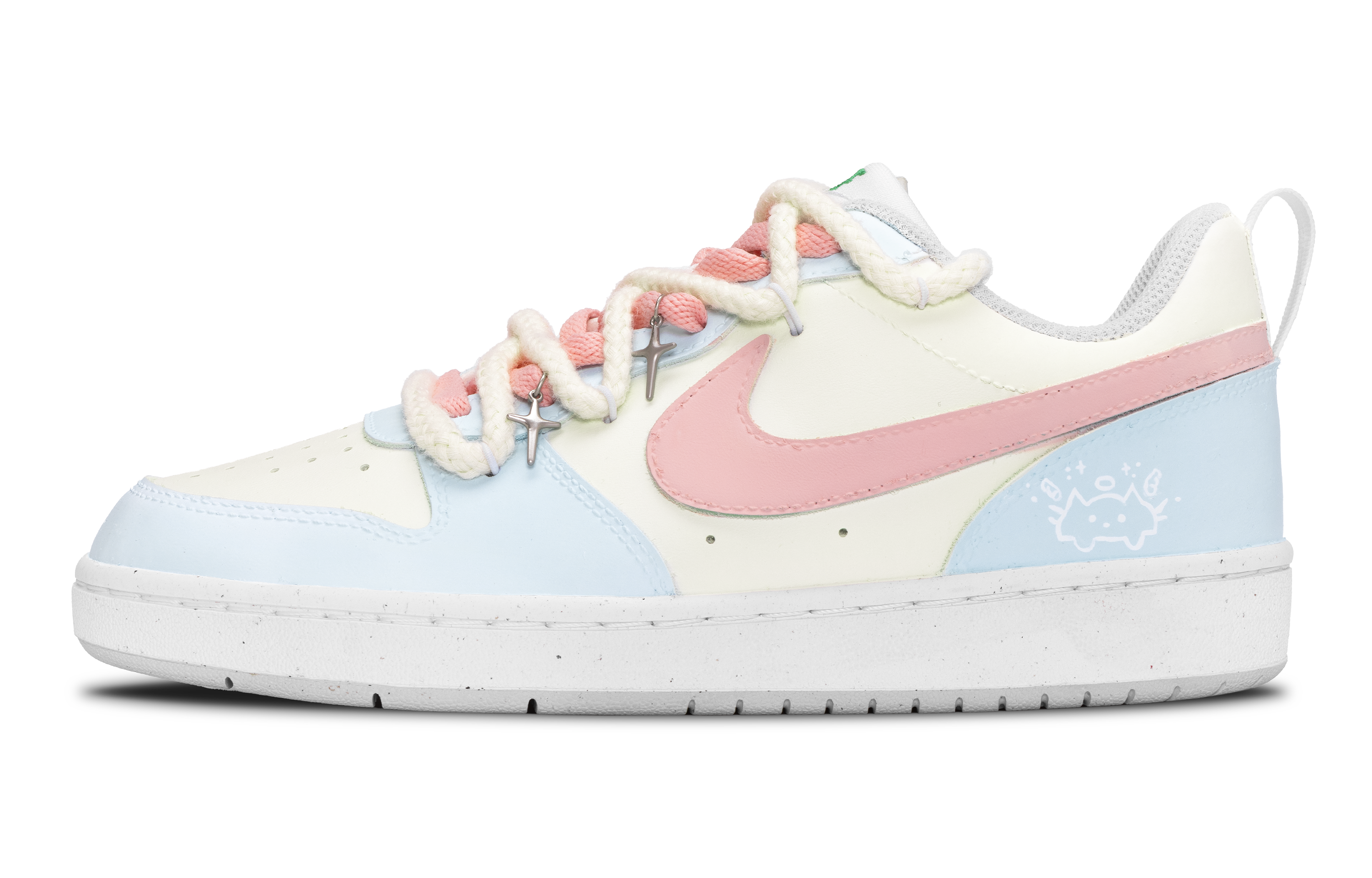 

Nike Детские низкие кроссовки для скейтбординга Court Borough Seagull, синие, желтые, розовые, подростковые