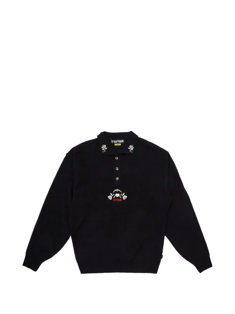 

Поло с цветочной вышивкой Iuter, черный