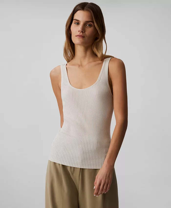 

Женская ребристая майка Calvin Klein, слоновая кость/кремовый